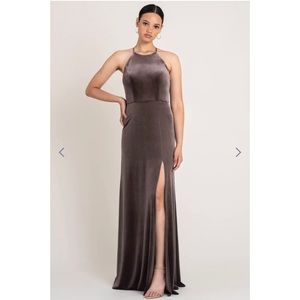 Jenny Yoo halter velvet dress